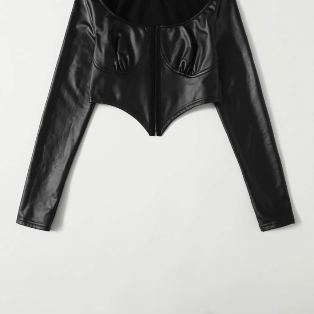 Leather crop top
